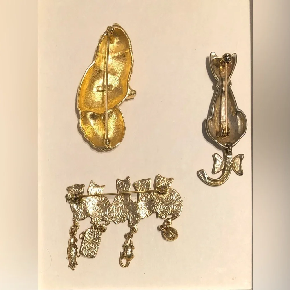 Lot Of 3 Cat Pins
